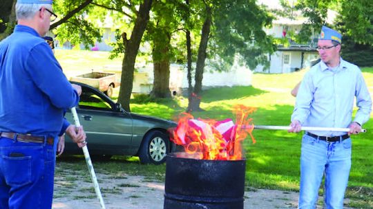 Ceremonial flag burning held