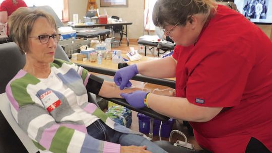 GIVING LIFE-SAVING BLOOD