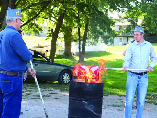 Ceremonial flag burning held