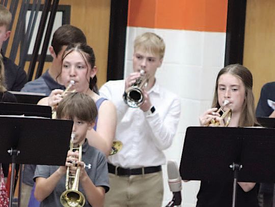 More spring concert pictures — OHS band “assembled” for “Avengers”
