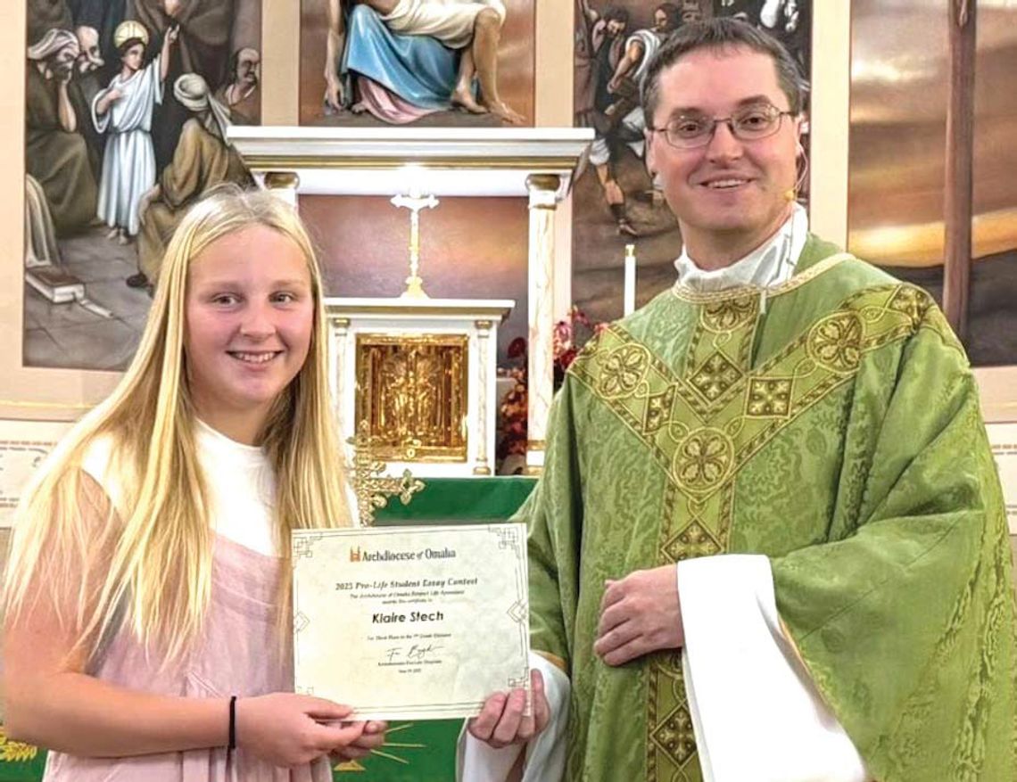 Klaire Stech writes winning pro-life essay